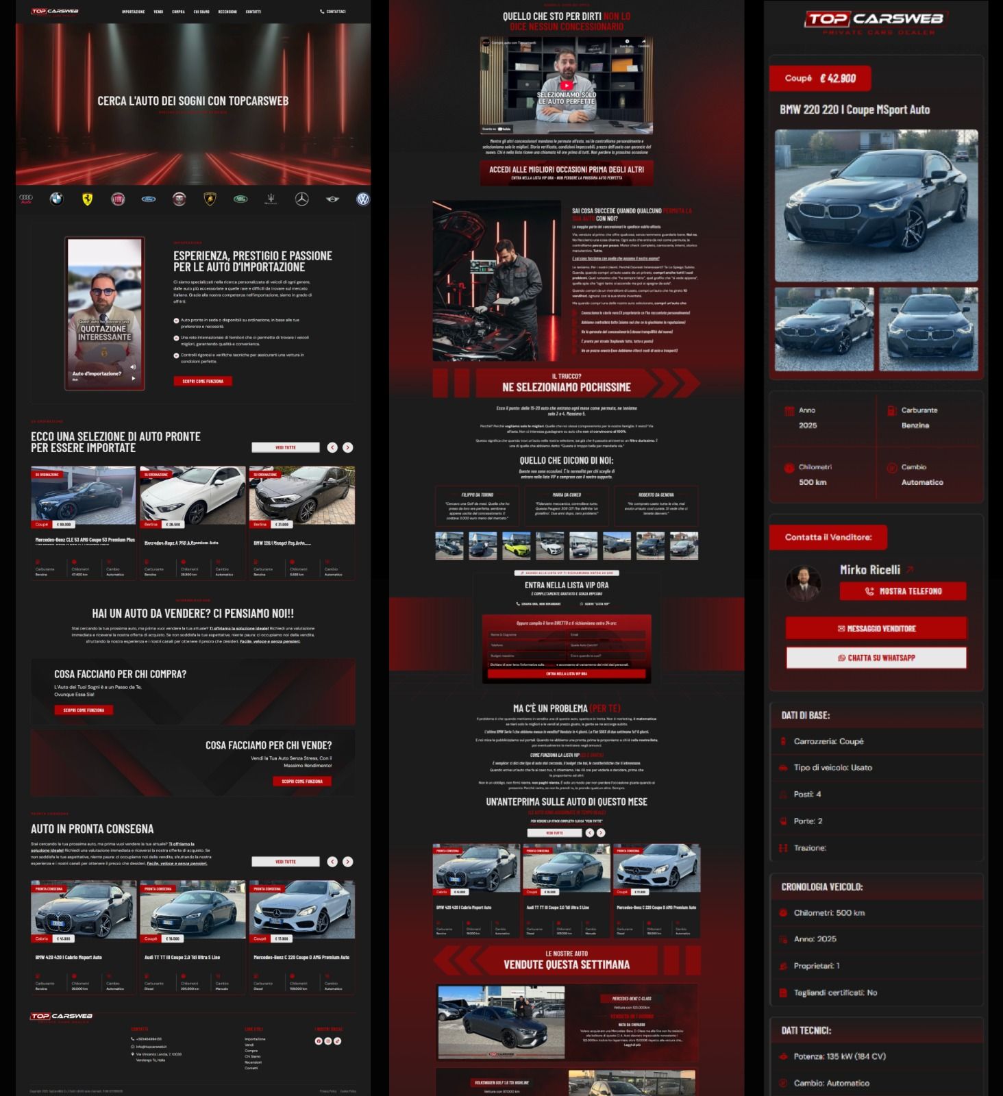 Le pagine del sito TOPCARSWeb